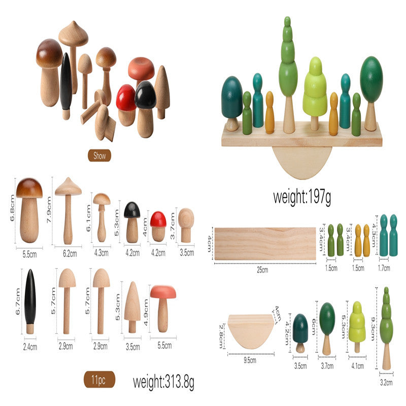 Beech Wood Mushroom Toys