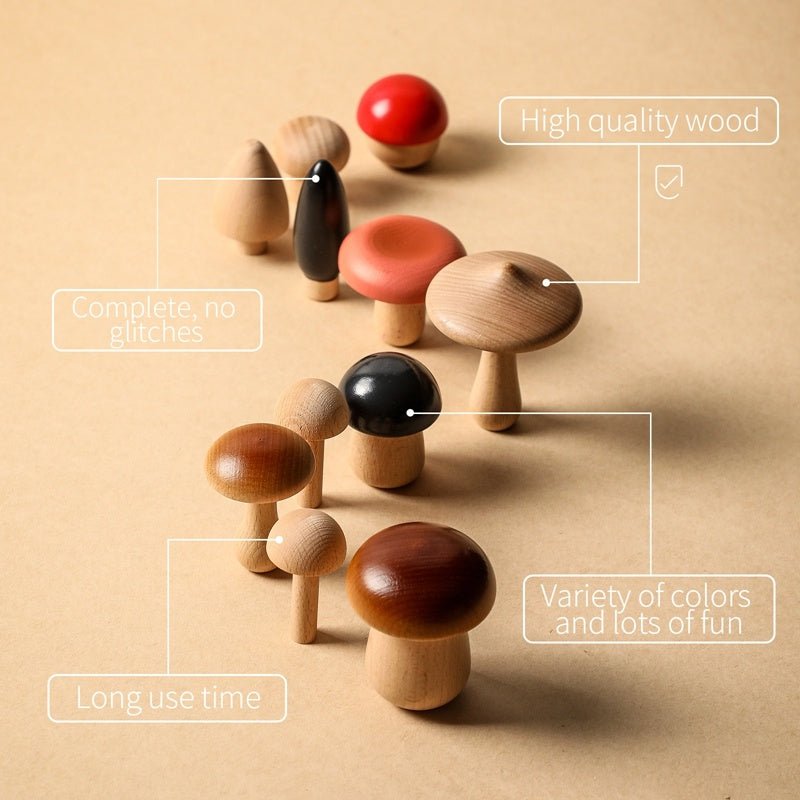 Beech Wood Mushroom Toys