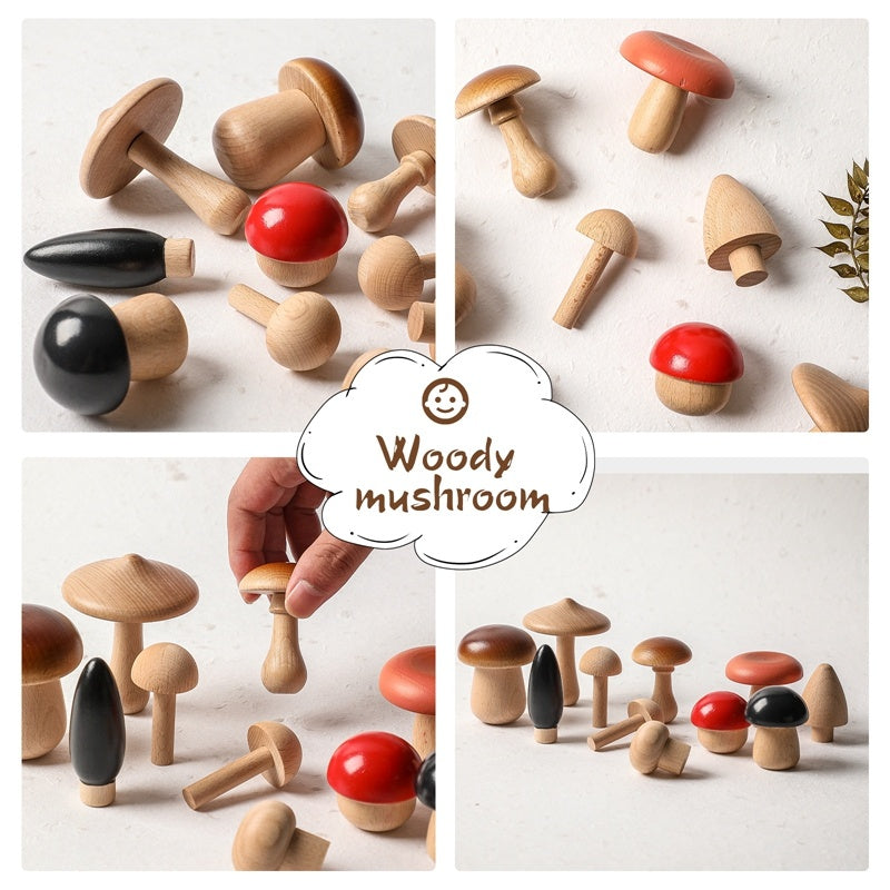 Beech Wood Mushroom Toys