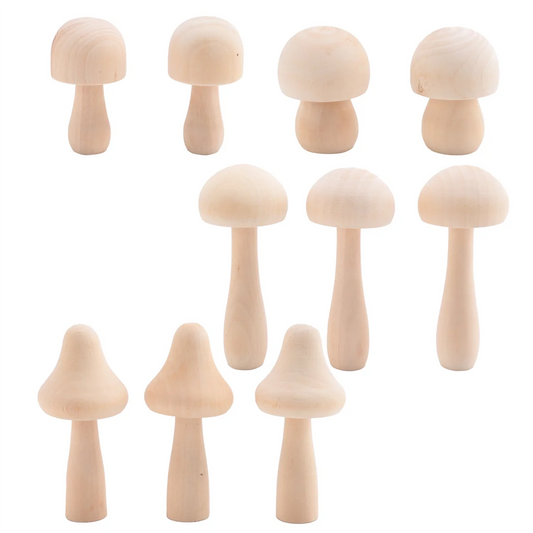 Unfinished Wooden Mushroom Pack