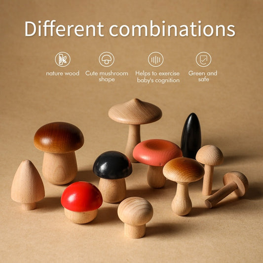 Beech Wood Mushroom Toys